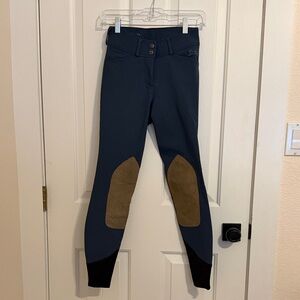 Elegant Women's Blue and Brown Riding Breeches